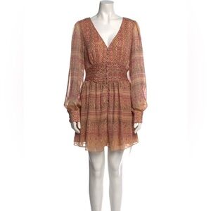 House of Harlow 1960 Shona Joy Metallic Smocked Mini Dress
